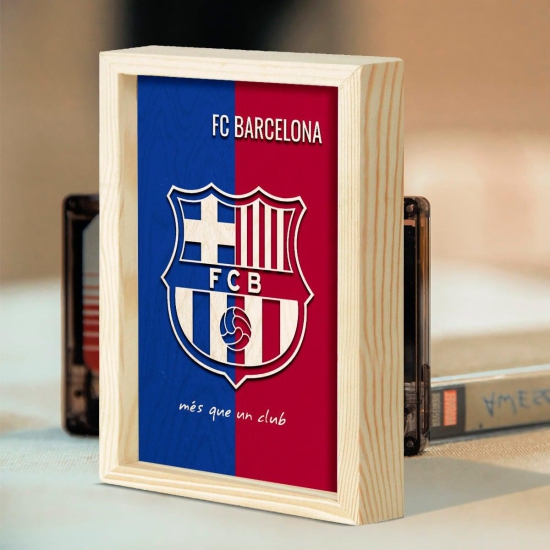 FCB Minimalistic Wooden 3D Artwork with Frame