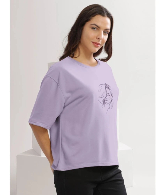 HELLCAT Lavender Cotton Blend Loose Fit Womens T-Shirt ( Pack of 1 ) - None