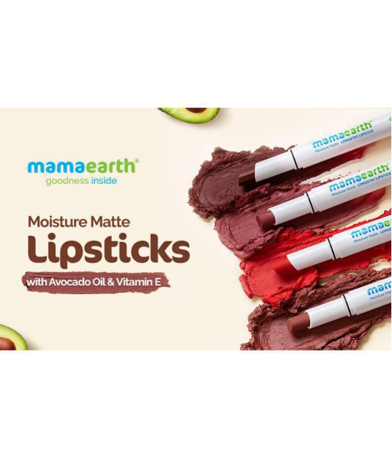 Mamaearth Moisture Matte Longstay Lipstick with Avocado Oil & Vitamin E for 12 Hour Long Stay - 08 Pink Tulip - 2 g