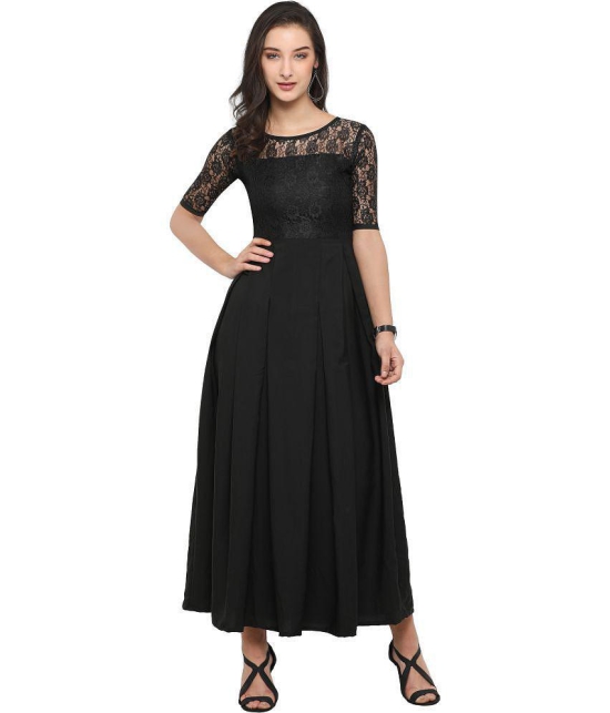 Sheetal associates - Black Crepe Women's Gown ( Pack of 1 ) - None