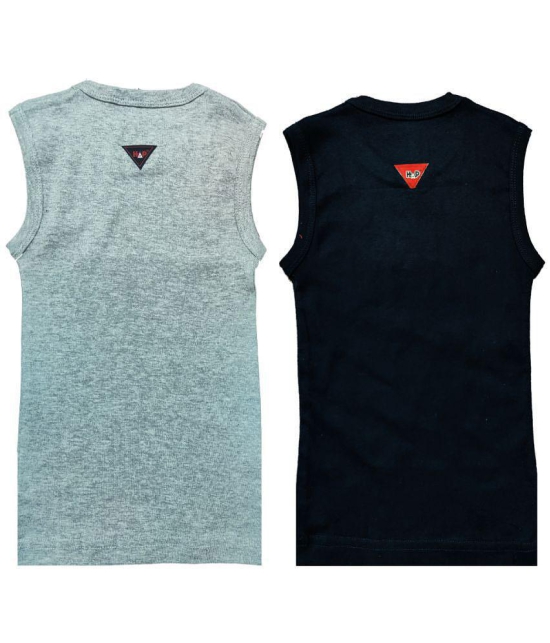 HAP Boys Multicolor Printed Vest | Tank top |Sleeveless Tshirt - Pack of 2  /Any Colour - None