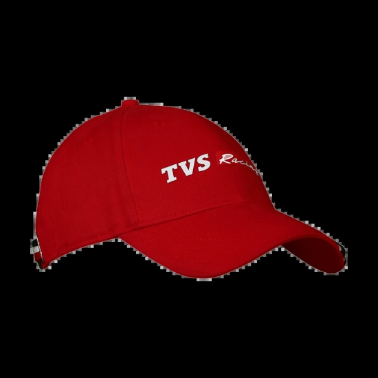 TVS Racing Cotton Black cap with Adjustable Strap, Lightweight, 100% cotton shell & Flexible Peak Cap