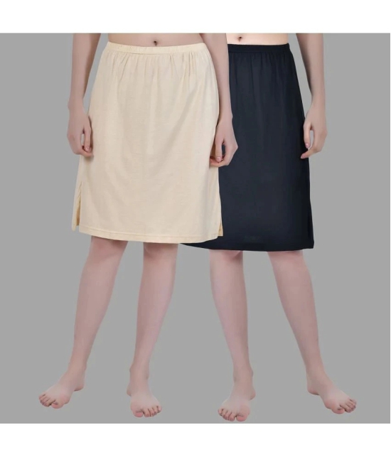 AIMLY Black Cotton Womens Straight Skirt ( Pack of 2 ) - None