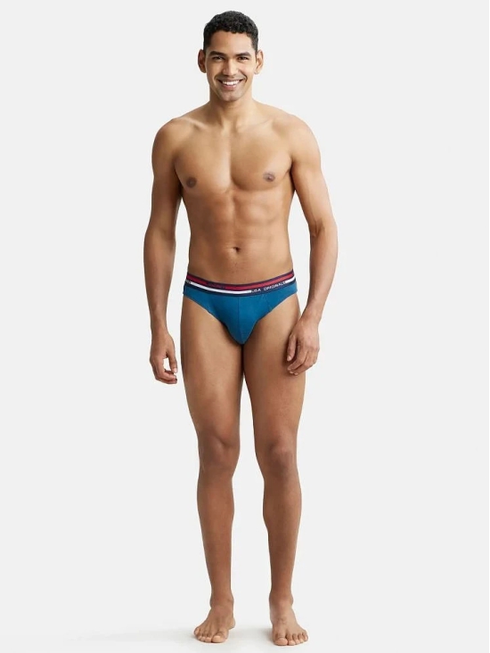 Jockey US49 Men Super Combed Cotton Solid Brief with Ultrasoft Waistband - Seaport Teal - None