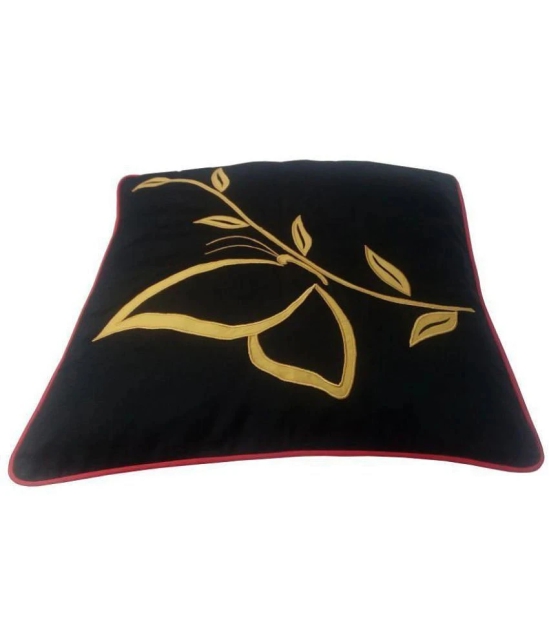 HugsnRugs Single Cotton Cushion Covers 40X40 cm (16X16) - Black