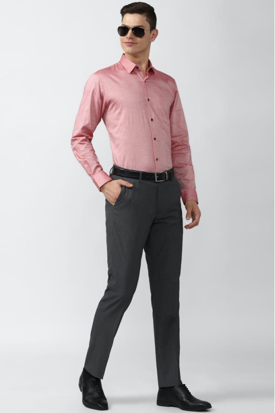 Men Pink Slim Fit Formal Full Sleeves Formal Shirt