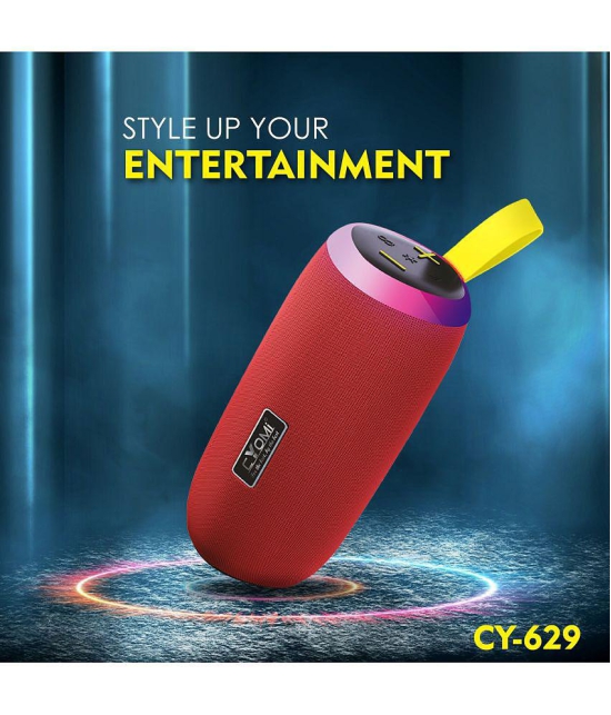 CYOMI CY 629 10 W Bluetooth Speaker Bluetooth v5.0 with USB,SD card Slot Playback Time 4 hrs Red - Red