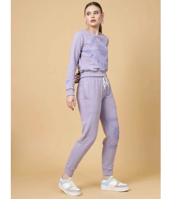 Rigo Women Light Purple Printed Terry Tracksuit - None