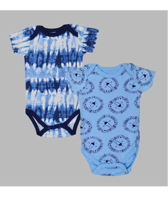 Sathiyas - Sky Blue Cotton Rompers For Baby Boy,Baby Girl ( Pack of 2 ) - None