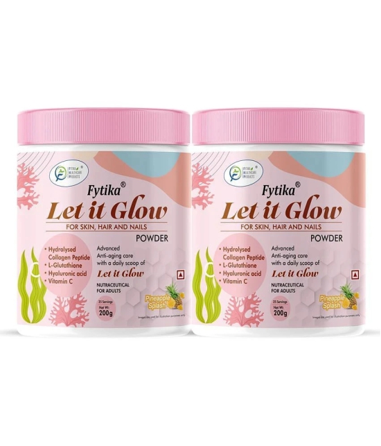 Fytika Let it Glow Pineapple, Collagen Powder- 2x200 G (Pack of 2)