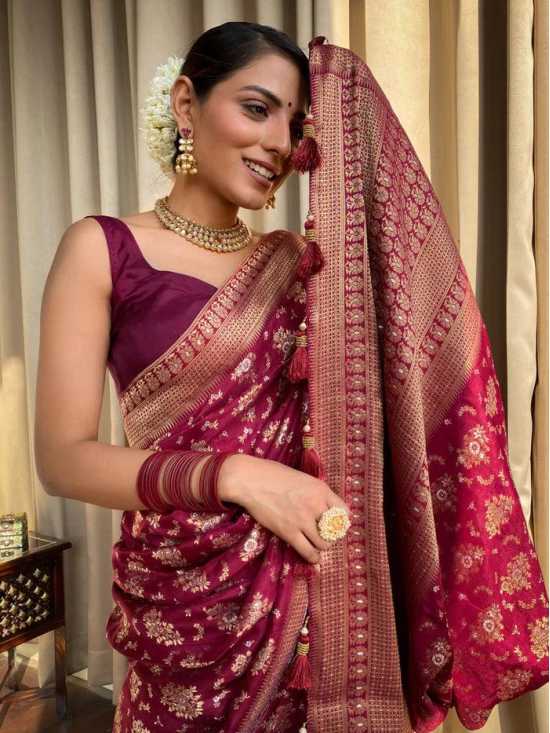 Trendy Silk Saree Red Color Saree