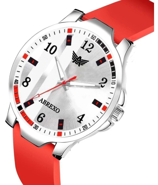 Abrexo Red Silicon Analog Mens Watch