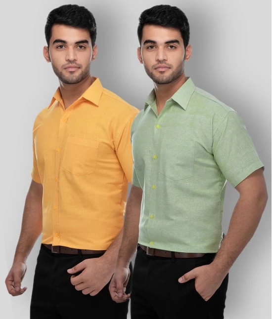 DESHBANDHU DBK - Multicolor Cotton Regular Fit Mens Formal Shirt (Pack of 2) - None