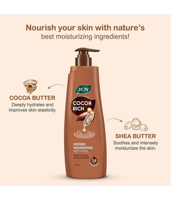 Joy Cocoa Rich Body Lotion for Intense Moisturization Of Dry Skin 400ml, (Pack of 1)