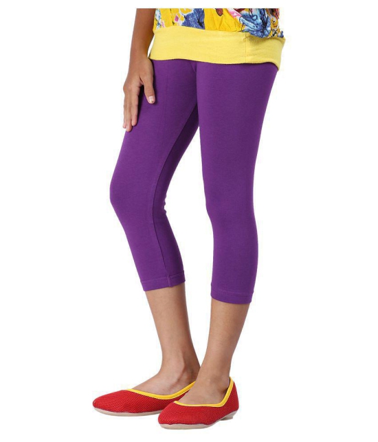 YELLOW,PURPLE AND WHITE COLOURS CAPRI LEGGINGS FOR GIRLS - 13-14 Years