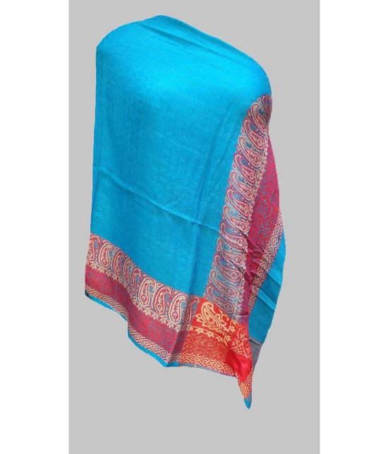 Soul Essence Blue Self Design Shawl - ( Pack of 1 ) - Blue