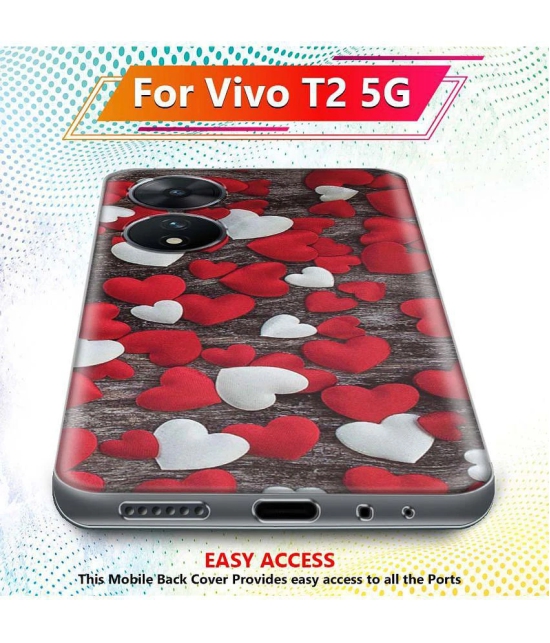 NBOX - Multicolor Printed Back Cover Silicon Compatible For Vivo T2 5G ( Pack of 1 )