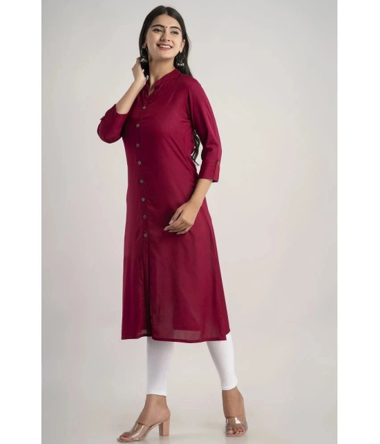 MAUKA - Maroon Rayon Womens A-line Kurti ( Pack of 1 ) - None