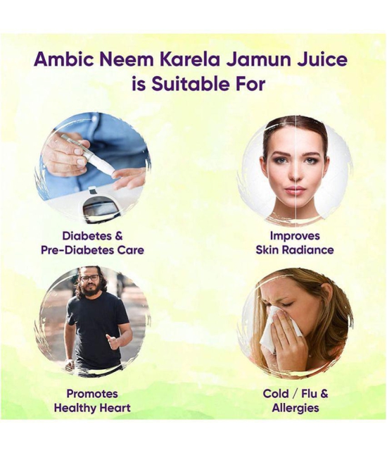 NUTROCOPIA Neem Karela Jamun Juice for Diabetes - 400 ml, Ayurvedic Diabetic Care Juice, Helps Maintain Healthy Sugar Levels, Immunity Booster Juice for Skin Care & Natural Detox Pack of 2