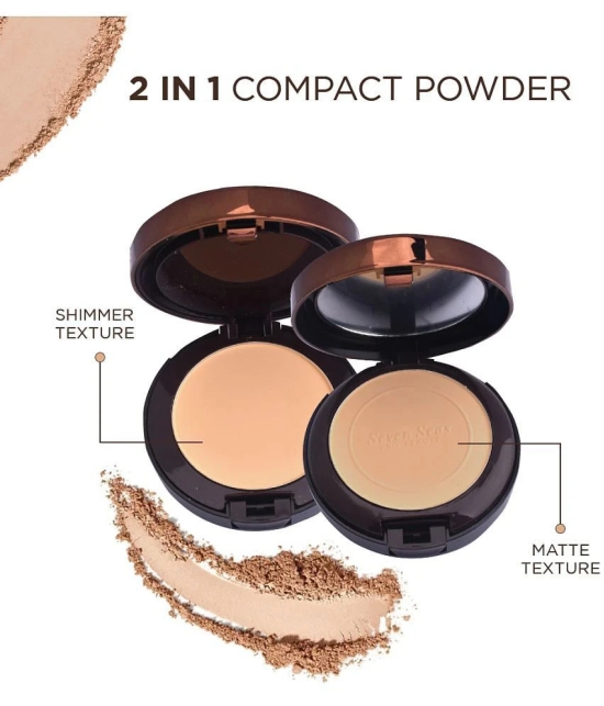 Seven Seas HD Oil Control 2 in 1 Matte Compact Powder | Compact Powder for Face Makeup (Natural)