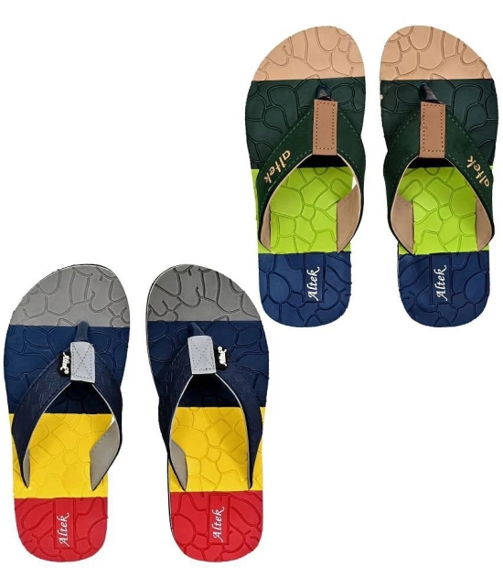 Altek Green Mens Thong Flip Flop - None