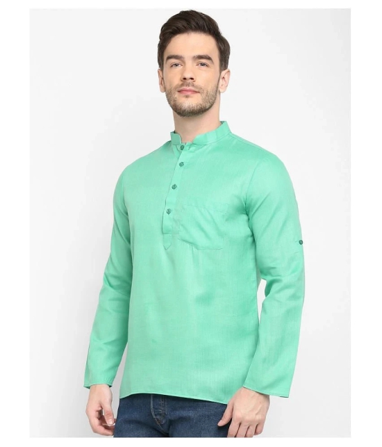 Hangup Green Cotton Blend Kurta Single - None