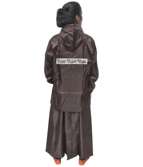 Goodluck Waterproof Nylon Raincoat Set - Brown - None