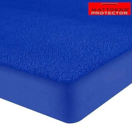 Mattress Protector Royal Blue Waterproof Cover for Single Bed (78 x 48 inch)-(78 x 48 inch) / Blue