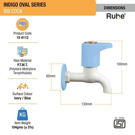 Indigo Oval Bib Tap PTMT Faucet - by Ruhe®