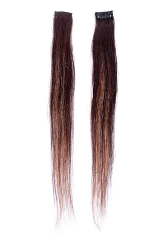 RefynHair - Clip In (1 Clip) Hair Extension | 18 Inch | 10 Gr | Highlighted | Premium Remy 100% Human Hair - Natural Look & Feel | Long Lasting Value | Boosts Confidence | Clip On