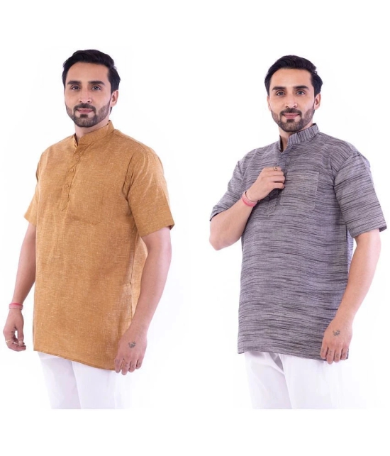 DESHBANDHU DBK - Multi Cotton Mens Regular Kurta ( Pack of 2 ) - None