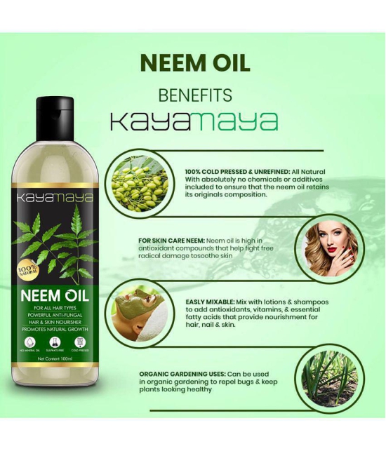 Kayamaya 100% Pure Neem Oil for Hair & Skin Oil 100 mL Pack of 3