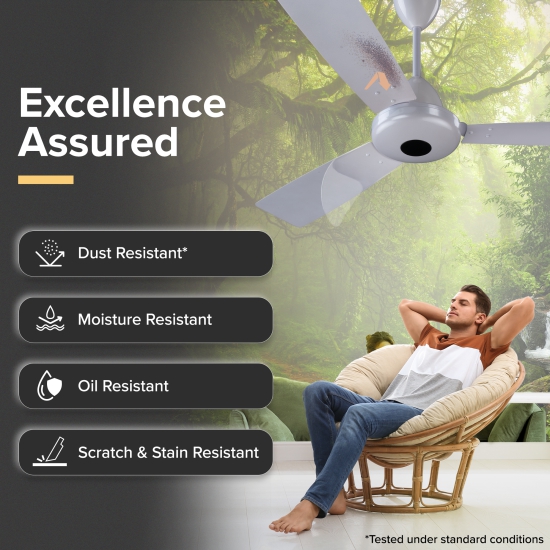 Ecowind Pro BLDC Motor Ceiling Fan with Remote, 1.2 m, Pearl White, 5 Star, Anti-Dust