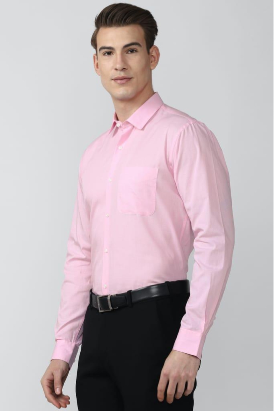 Men Pink Regular Fit Formal Full Sleeves Formal Shirt