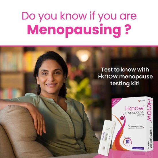 i-know Menopause testing kit | For women facing menopause symptoms like hot flashes, night sweats, mood swings | Simple home based urine test |Pack of 3 strips