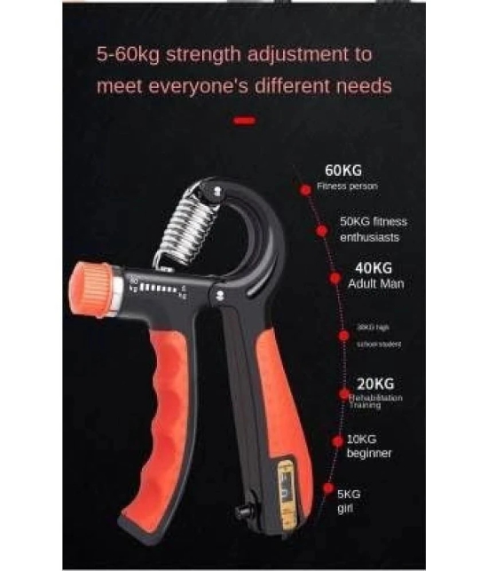 Adjustable Hand Gripper Strengthener for Men & Women, Hand Exercise Equipment for Home and Gym Workouts (With Counter, Orange) Pack of 1 - Orange