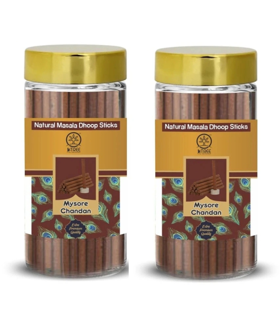 1 Tree Mysore Chandan Dhoop Sticks with Holder Stand - Sandalwood Dhoop-No Charc Dhoop Chandan 100 gm ( Pack of 2 )