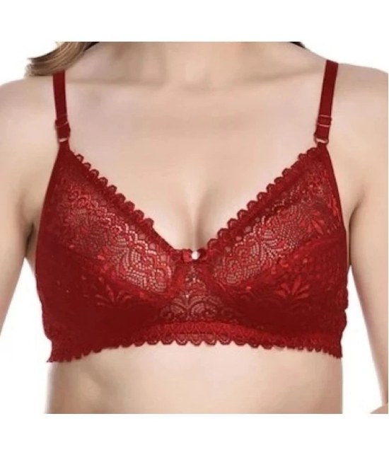 Kiran Enterprises Red Net Non Padded Womens Everyday Bra ( Pack of 2 ) - None