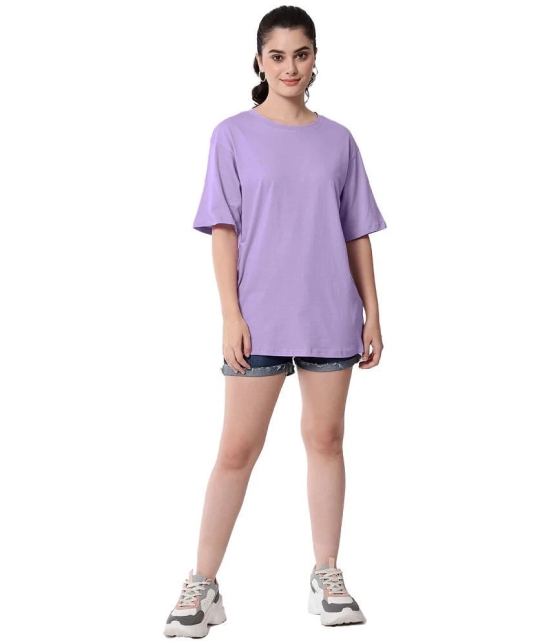 Leotude Purple Cotton Blend Oversized Womens T-Shirt ( Pack of 1 ) - None