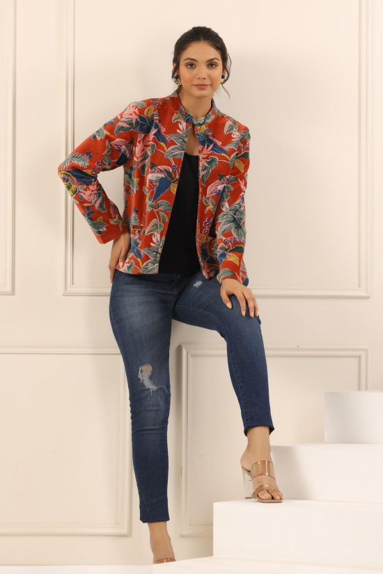 Printed women velvet jacket-L