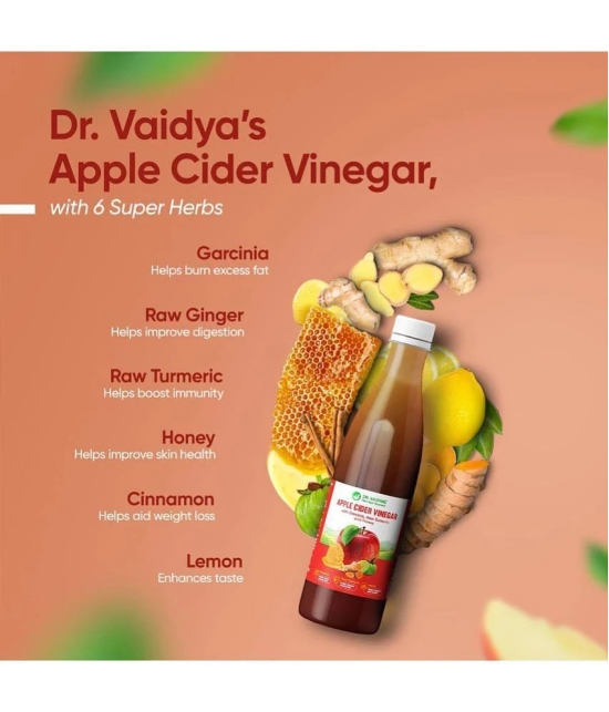 Dr. Vaidyas Apple Cider Vinegar|Supports Weight Management with 6 Super Herbs|(450ml Each)Pack of 2