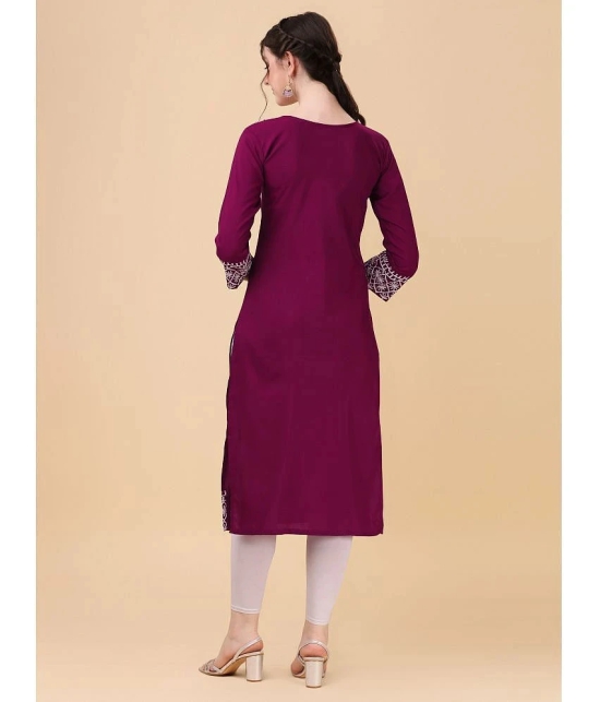 Vrunda Fashion - Wine Rayon Womens Straight Kurti ( Pack of 1 ) - None