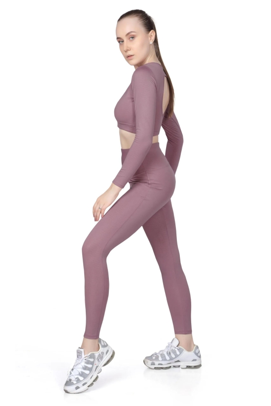 Scoop Neck Co-Ord Set-Mauve / XL