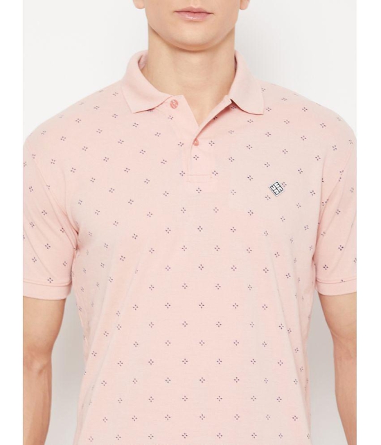 UBX Cotton Blend Regular Fit Printed Half Sleeves Mens Polo T Shirt - Pink ( Pack of 1 ) - None