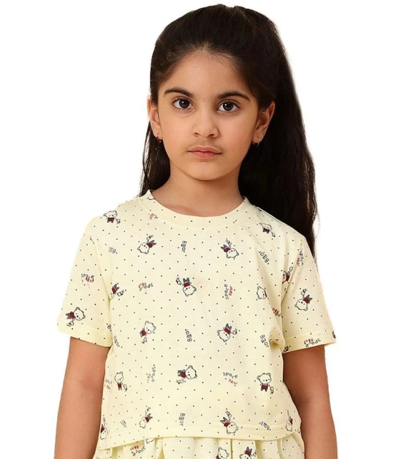 Diaz Cream Cotton Girls Top ( Pack of 1 ) - None