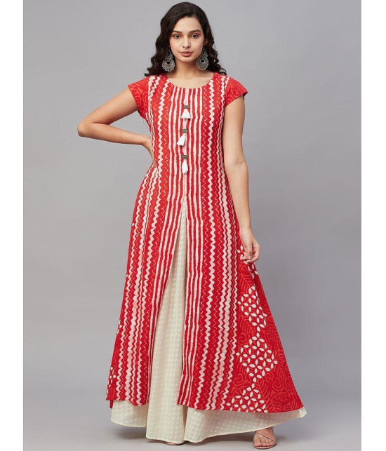 AMIRA'S INDIAN ETHNICWEAR - Red Rayon Women's Gown ( Pack of 1 ) - None