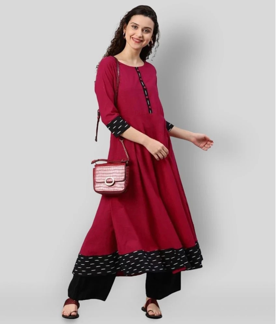 Yash Gallery - Multicolor Cotton Blend Womens Flared Kurti ( Pack of 1 ) - XL