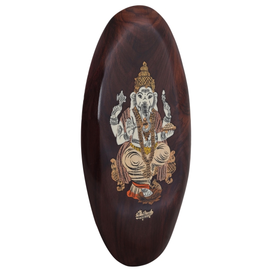 Rosewood Oval Ganesha Panel