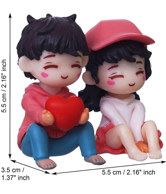 eCraftIndia Multicolor Resin Couple Figurine