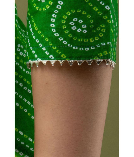 Lee Moda - Green Cotton Women's Straight Kurti ( Pack of 1 ) - L